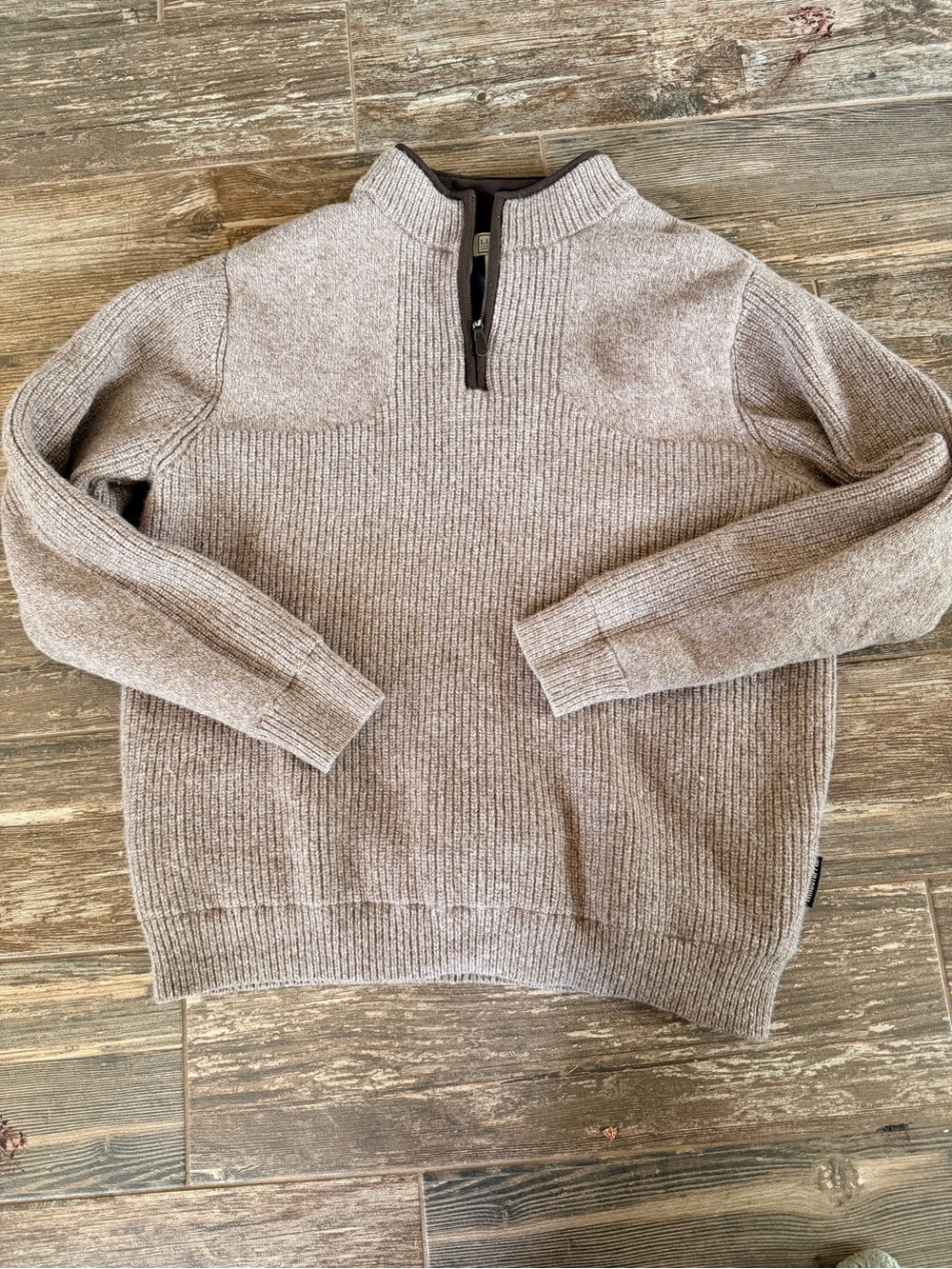 Vintage L.L. Bean grail Merino Lambswool Half-Zip Ribbed Sweater 90s